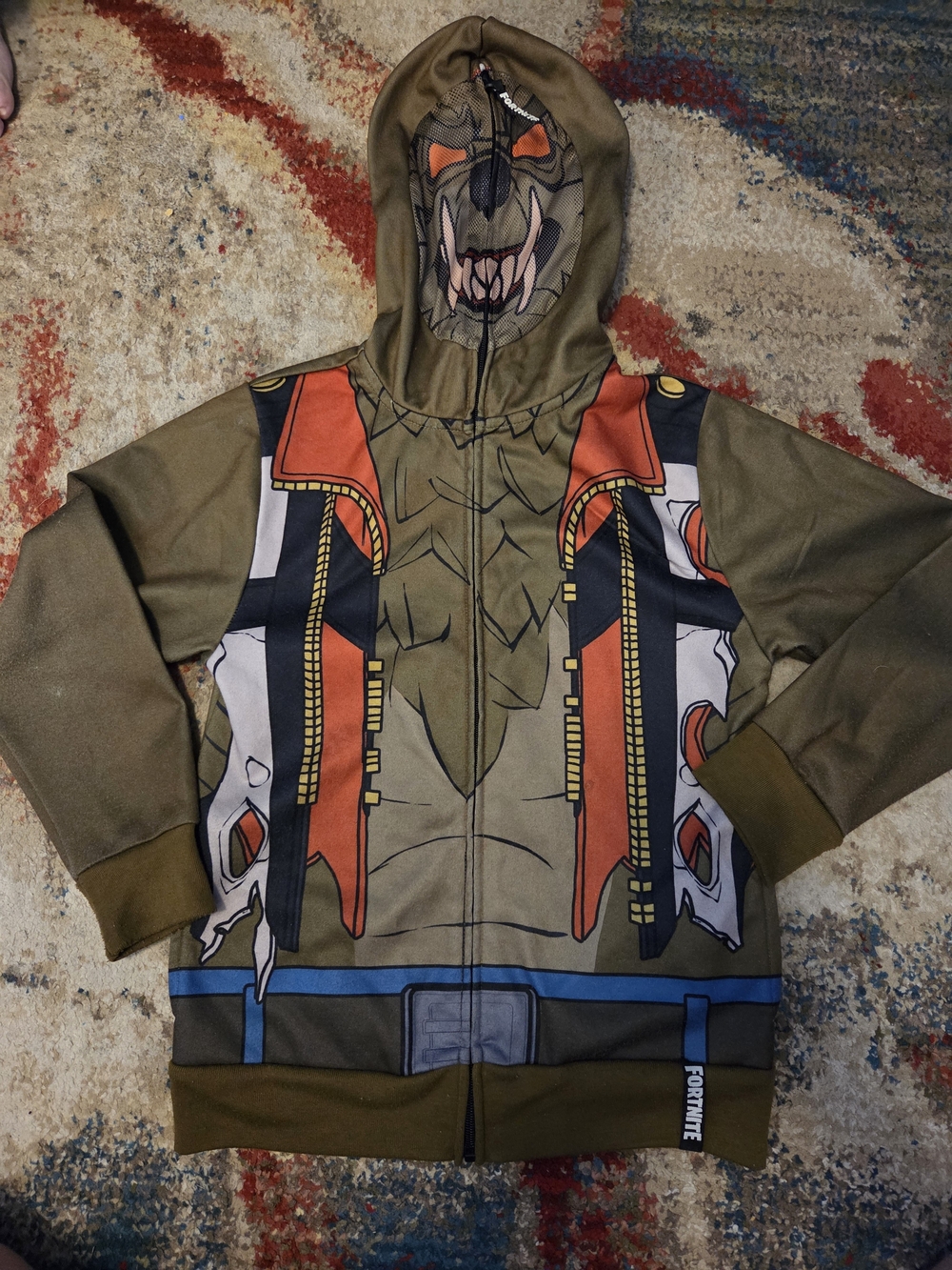 Boys' Olive Green Zip-Up Hoodie Jacket